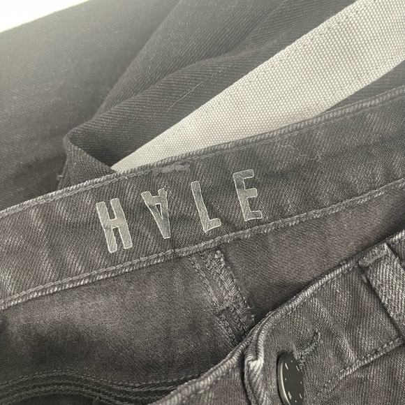 HALE Jeans Denim Size 29 Size Naia High Rise Straight Leg Side Stripes Raven - Picture 3 of 13